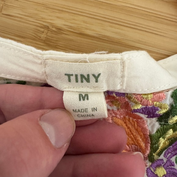 Anthropologie Tiny Marin Floral Embroidered Tank Top Sleeveless Cream Size M - Picture 4 of 12